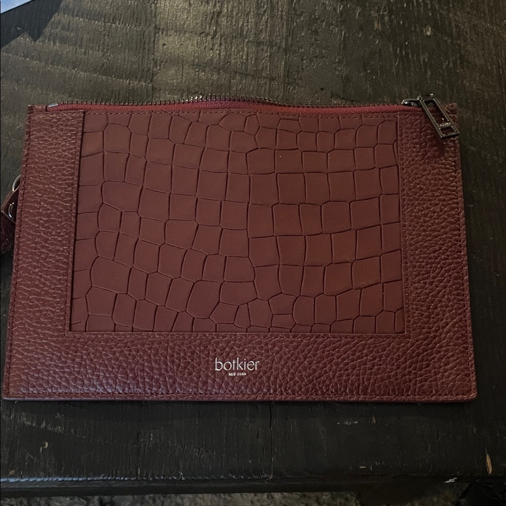 Botkier Burgundy Textured Clutch
